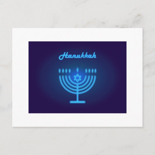 Happy Hanukkah-festival van Lights, Menorah-Logo Briefkaart (Voorkant)