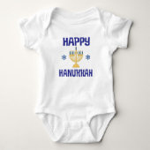 Happy Hanukkah-festival van Lights Menorah Romper (Voorkant)