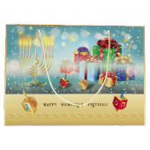 Happy Hanukkah Festival van Liight Gold Large Groot Cadeauzakje (Achterkant)