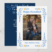 Happy Hanukkah Flat Photo Holiday Card Feestdagenkaart (Voorkant / Achterkant)