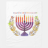 Happy Hanukkah Fleece Blanket (Voorkant)