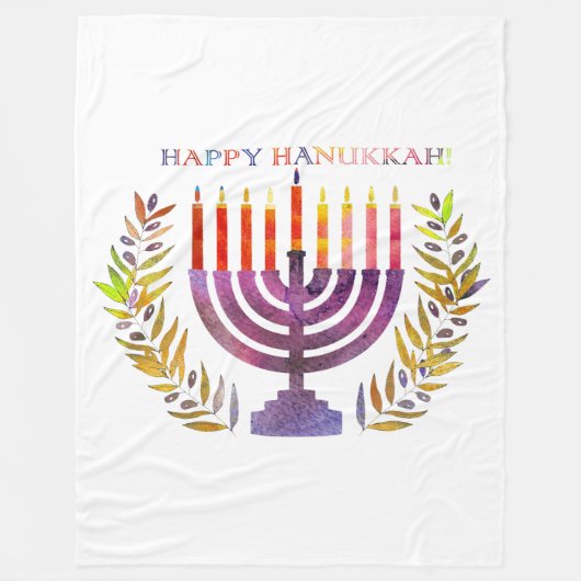 Happy Hanukkah Fleece Blanket (Voorkant)