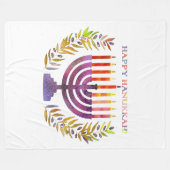 Happy Hanukkah Fleece Blanket Deken (Voorkant (Horizontaal))