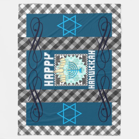 Happy Hanukkah Fleece Deken (Voorkant)