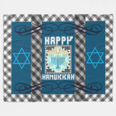 Happy Hanukkah Fleece Deken (Voorkant (Horizontaal))