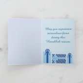 Happy Hanukkah Floral Blue en Pink Floral Feestdagen Kaart (Binnen)