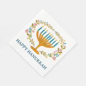 HAPPY HANUKKAH Floral MENORAH Joodse feestdag Servet (Hoek)