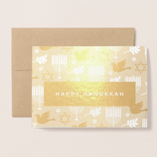 Happy Hanukkah Folie Kaarten (Voorkant met envelop)
