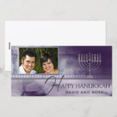 HAPPY HANUKKAH Foto Wenskaart sjabloon (Voorkant / Achterkant)
