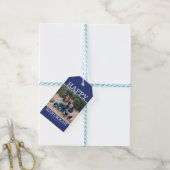 Happy Hanukkah-fotosjabloon Cadeaulabel (Met Touw)