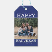 Happy Hanukkah-fotosjabloon Cadeaulabel (Voorkant)
