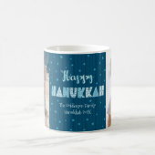 Happy Hanukkah Fun Typografie Ster van David Name Koffiemok (Center)