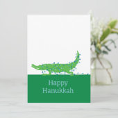 Happy Hanukkah Gator Feestdagenkaart (Staand voorkant)