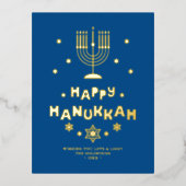 "Happy Hanukkah" gepersonaliseerd Folie Feestdagen Briefkaart (Voorkant)