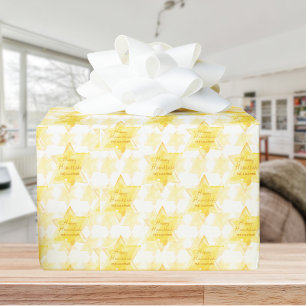 Happy Hanukkah Gepersonaliseerde gouden Joodse s Cadeaupapier