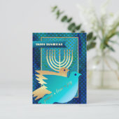 Happy Hanukkah. Gepersonaliseerde Hanukkah-Briefka Feestdagenkaart (Staand voorkant)