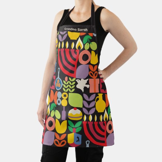 Happy Hanukkah gepersonaliseerde Menorah Latkes St Schort (Insitu)