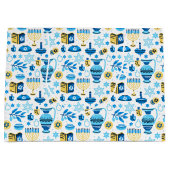 Happy Hanukkah Gift Bag Groot Cadeauzakje (Voorkant)