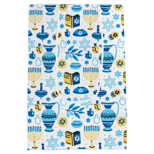 Happy Hanukkah Gift Bag Medium Cadeauzakje (Achterkant)