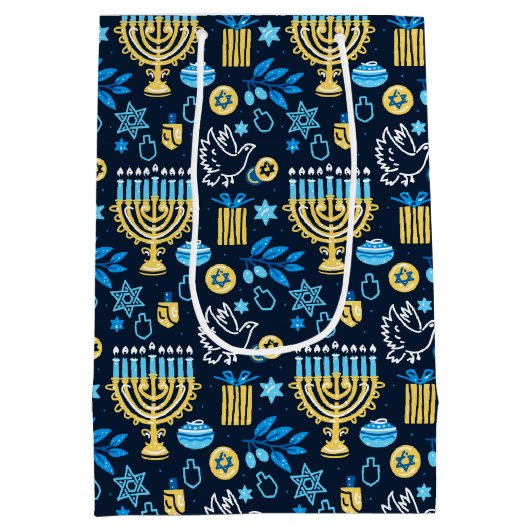 Happy Hanukkah Gift Bag Medium Cadeauzakje (Achterkant)