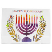 Happy Hanukkah Gift Bags Groot Cadeauzakje (Achterkant)