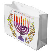 Happy Hanukkah Gift Bags Groot Cadeauzakje (Achterkant Gekanteld)
