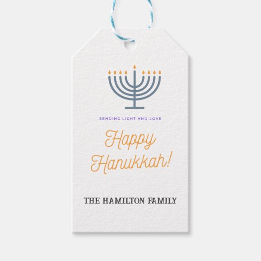 Happy Hanukkah Gift Label - pas de naam aan Cadeaulabel (Voorkant)