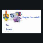 Happy Hanukkah Gift Label Stickers<br><div class="desc">Maak het snel en gemakkelijk deze Hanukkah met deze gelukkige stickers om je gewikkelde cadeautjes te eindigen en te identificeren met flair! Happy Latkes,  iedereen!</div>