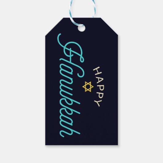 Happy Hanukkah Gift Labels Cadeaulabel (Voorkant)