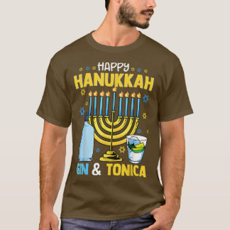 Happy Hanukkah Gin en Tonica Challah Days Jewish T-shirt