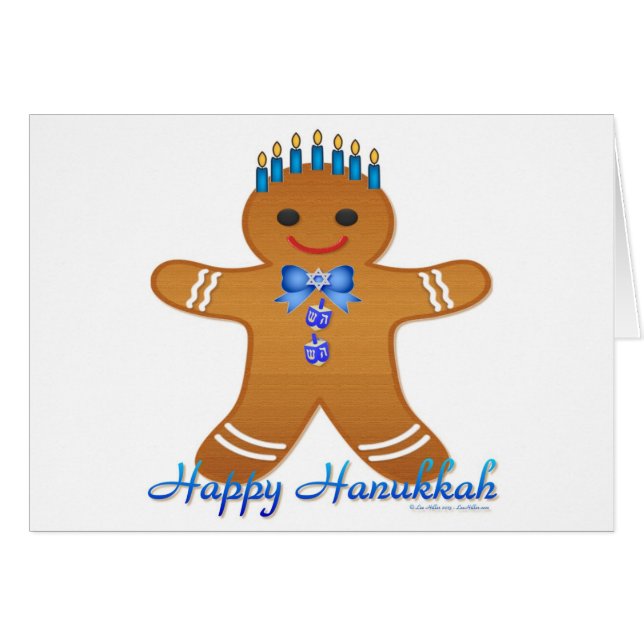 Happy Hanukkah GingerbrooMan Menorah (Voorkant Horizontaal)