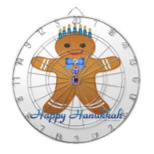 Happy Hanukkah GingerbrooMan Menorah Dartbord