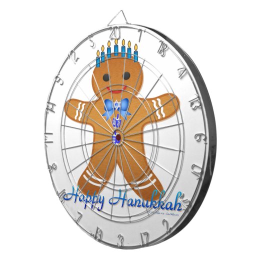 Happy Hanukkah GingerbrooMan Menorah Dartbord (Voorkant Rechts)