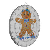 Happy Hanukkah GingerbrooMan Menorah Dartbord (Voorkant Links)