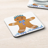 Happy Hanukkah GingerbrooMan Menorah Drankjes Onderzetter (Linkerzijde)