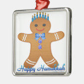Happy Hanukkah GingerbrooMan Menorah Metalen Ornament (Links)