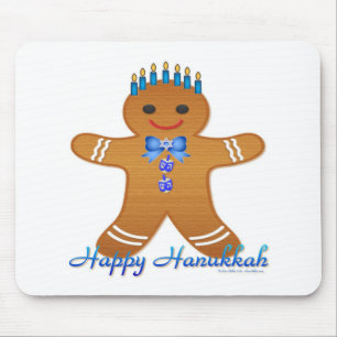Happy Hanukkah GingerbrooMan Menorah Muismat