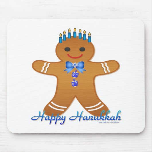Happy Hanukkah GingerbrooMan Menorah Muismat (Voorkant)