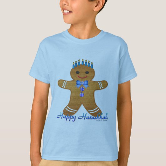 Happy Hanukkah GingerbrooMan Menorah T-shirt (Voorkant)