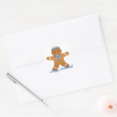 Happy Hanukkah GingerbrooMan Menorah Vierkante Sticker (Envelop)