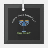 Happy Hanukkah! Glas Ornament (Voorkant)