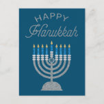 Happy Hanukkah Glitter Briefkaart<br><div class="desc">Hanukkah 2022 begint in de avond van zondag 18 december en eindigt in de avond van maandag 26 december</div>