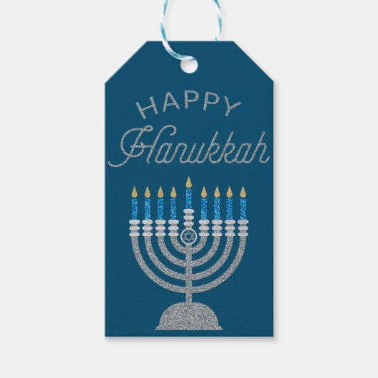 Happy Hanukkah Glitter Cadeaulabel (Voorkant)
