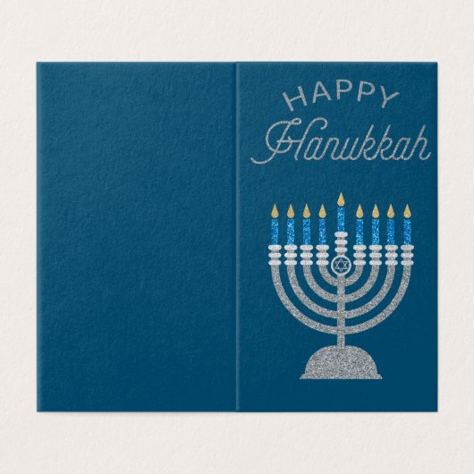 Happy Hanukkah Glitter Cards 25 Pack Kaart (Buitenkant ongevouwen)