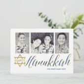 Happy Hanukkah Glitter| Hanukka-kaart Feestdagenkaart (Staand voorkant)