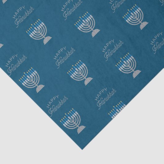 Happy Hanukkah Glitter Tissuepapier (Detail)