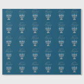 Happy Hanukkah Glitter Wrapping Paper Cadeaupapier (Vlak)