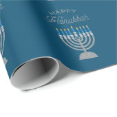 Happy Hanukkah Glitter Wrapping Paper Cadeaupapier (Rol Hoek)