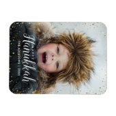 Happy Hanukkah | Glitz Faux Glitter Photo Overlay Magneet (Horizontaal)