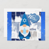 Happy Hanukkah Gnome Dreidel Cute Blue Briefkaart (Voorkant / Achterkant)